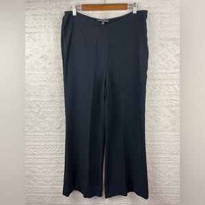 BROOKS BROTHERS Wide Leg Black Crepe Pants Side Zipper Size 12